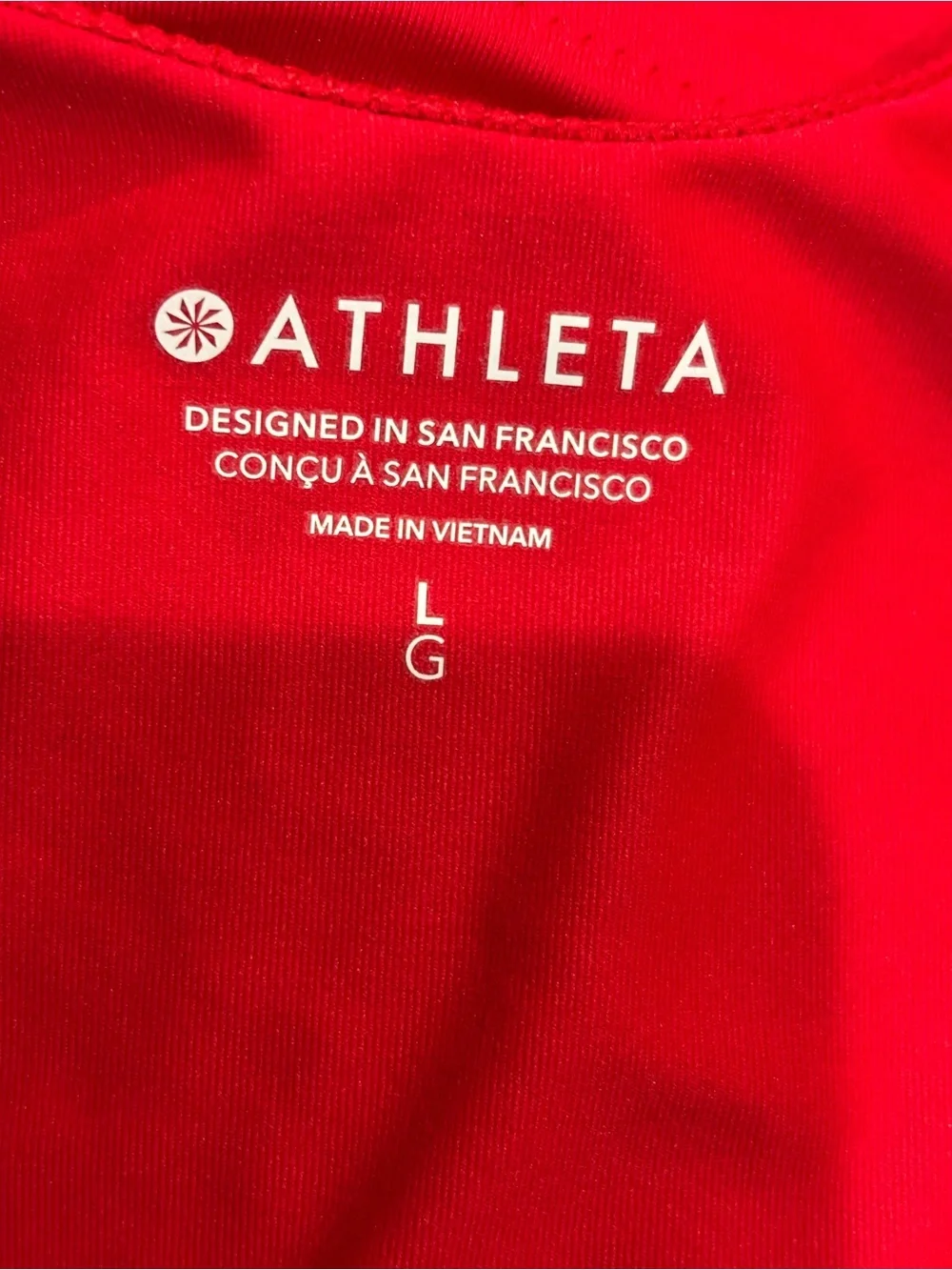 Athleta Triangle Tankini Red Size Large Swim Top
